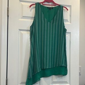 Zac & Rachel Green Striped V-Neck Blouse